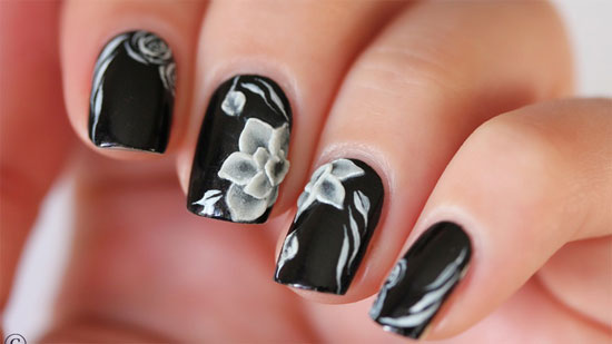 black acrylic nail art designs ideas for girls best 26796