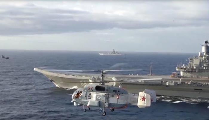 Το αεροπλανοφόρο &quot;Ναύαρχος Κουζνέτσοφ&quot; σε δράση στη Μεσόγειο [βίντεο]