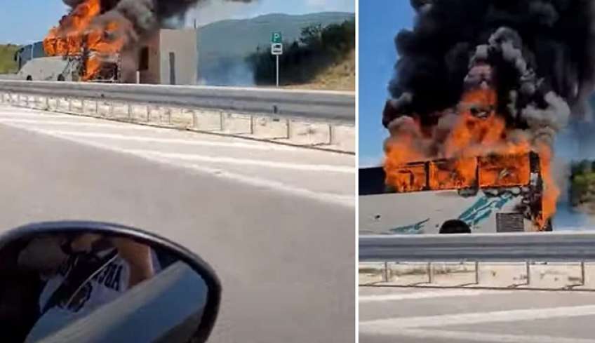 ΚΤΕΛ Κέρκυρας: Κάηκε ολοσχερώς λεωφορείο που εκτελούσε δρομολόγιο από την Αθήνα