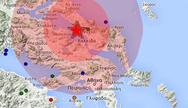 Μεταμεσονύκτιος σεισμός 5,2 βαθμών βόρεια της Χαλκίδας