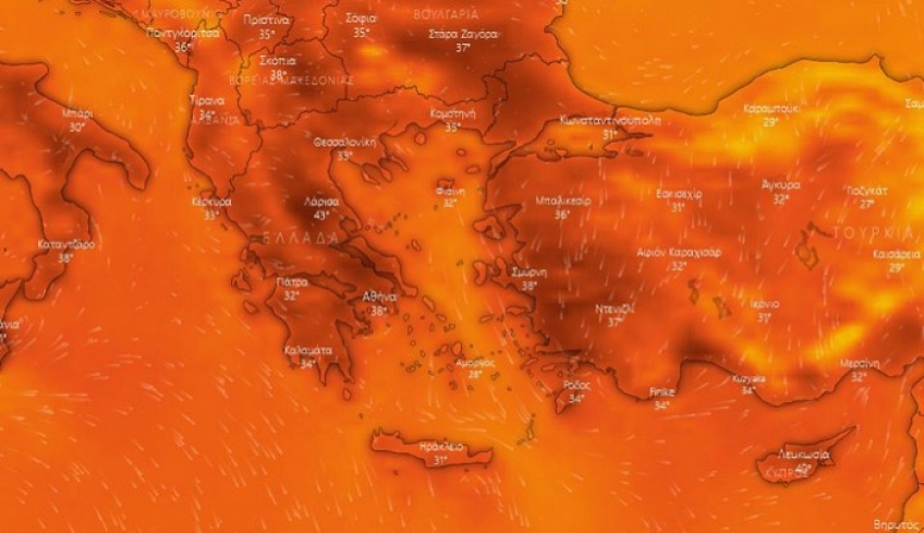 Καύσωνας: Νέο εκτακτο δελτίο καιρού από την ΕΜΥ – Θερμοκρασίες έως 44 βαθμούς