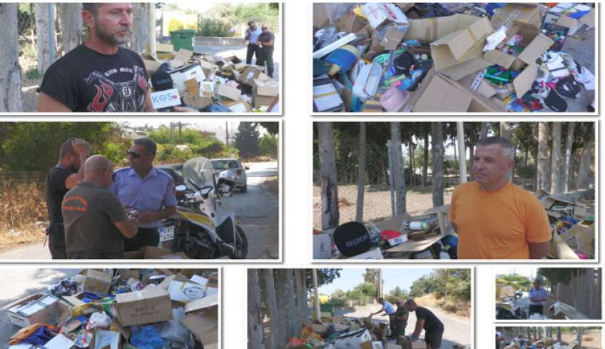 Τεράστια ποσότητα απορριμμάτων εναπόθεσαν ασυνείδητοι, σε δρόμο της περιοχής Πλατανίου