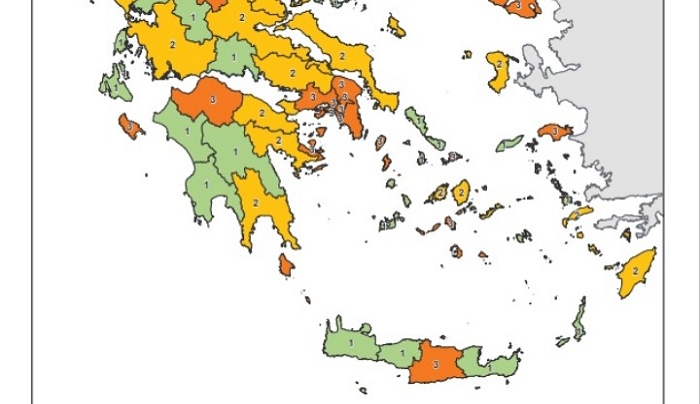 Eπιδημιολογικός χάρτης κορωνοϊού: Στο επίπεδο 2 «ανέβηκε» η Δωδεκάνησος!