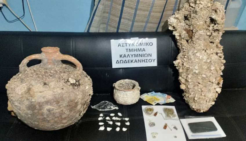 Δύο συλλήψεις στην Κάλυμνο για κατοχή ναρκωτικών και αρχαιοτήτων