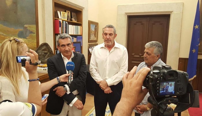 Τον πρόεδρο της ΟΣΕΚΚ δέχθηκε ο Περιφερειάρχης, στην τελική ευθεία για το φάιναλ-φορ του πρωταθλήματος μπάσκετ με αμαξίδιο