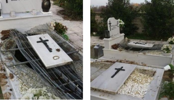 Ανατριχίλα! Σύλησαν νεκροταφείο στα Τρίκαλα – Άνοιξαν τάφους και φέρετρα! [pics]