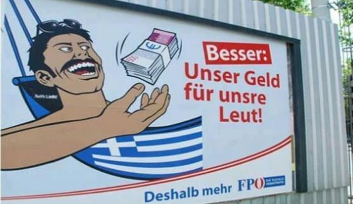 Η προσβλητική αφίσα των αυστριακών ακροδεξιών για τους Έλληνες