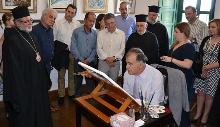 Eγκαινιάστηκε η έκθεση του ζωγράφου κ. Τριανταφύλλου Ηλιάδη στο Εκκλησιαστικό Μουσείο (Φώτο)