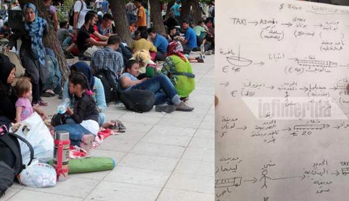 Το σχεδιάγραμμα που δίνουν οι διακινητές στους πρόσφυγες -Βήμα βήμα πώς θα φθάσουν από τη Χίο στη Γερμανία [εικόνα]