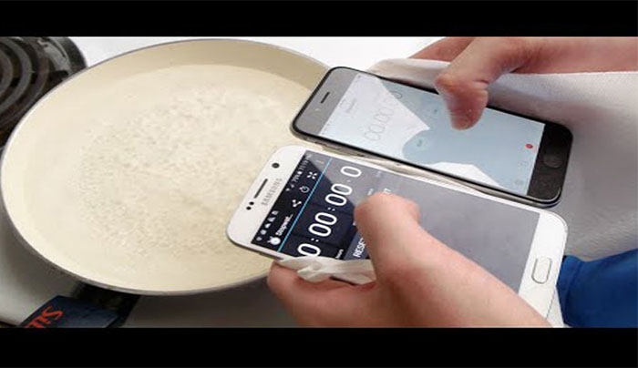 Έριξε ένα iPhone 6 κι ένα Samsung Galaxy S6 σε βραστό νερό. Δείτε ποιο ...επιβίωσε!