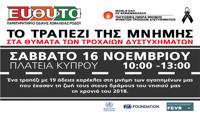 ΠΑΓΚΟΣΜΙΑ ΗΜΕΡΑ ΜΝΗΜΗΣ ΘΥΜΑΤΩΝ ΤΡΟΧΑΙΩΝ ΔΥΣΤΥΧΗΜΑΤΩΝ