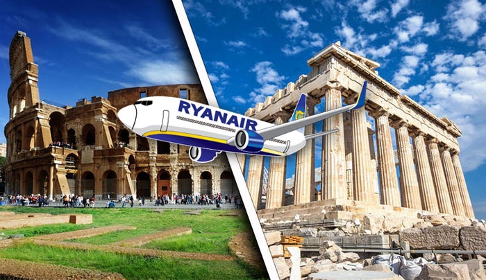 Η  Ryanair προσφέρει ναύλους από Αθήνα προς Ρώμη Τσιαμπίνο από 14,99 €