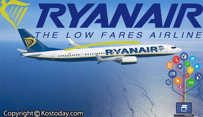 Η Κίνηση Σεπτεμβρίου της Ryanair αυξάνεται κατά 12% σε 9.55 εκ πελάτες