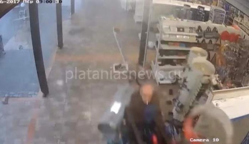 Ανεμοστρόβιλος «χτυπά» καταστήματα στο Μάλεμε Χανίων [βίντεο]