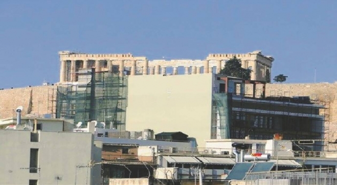«Βόμβα»: «Χτίζουν» την Ακρόπολη! Η φωτογραφία - ντοκουμέντο