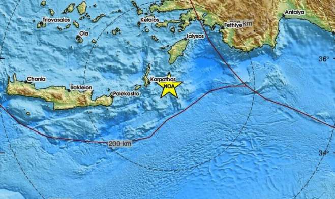Σεισμός τώρα ανατολικά της Καρπάθου (pics)