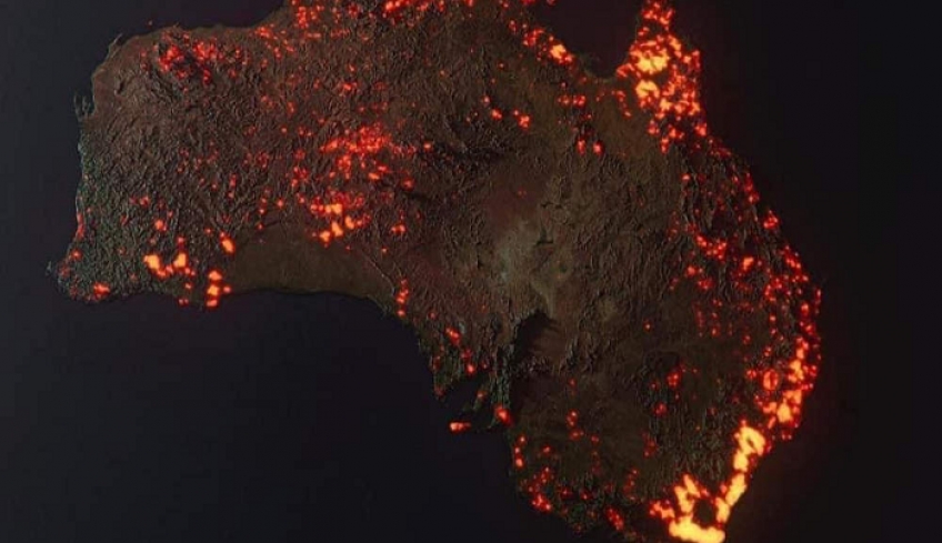 Εικόνα-σοκ: Η Αυστραλία στις φλόγες από δορυφόρο – Ανείπωτη καταστροφή