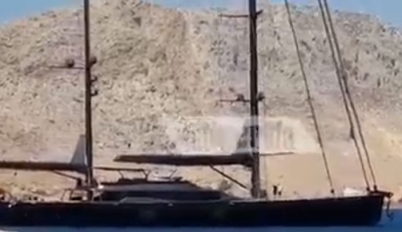 Στη Σύμη, με εντυπωσιακό ιστιοπλοϊκό, μέλη της βασιλικής οικογένειας της Ισπανίας (βίντεο)