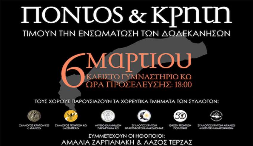 ΠΟΝΤΟΣ ΚΑΙ ΚΡΗΤΗ ΤΙΜΟΥΝ ΤΗΝ ΕΝΣΩΜΑΤΩΣΗ ΤΩΝ ΔΩΔΕΚΑΝΗΣΩΝ