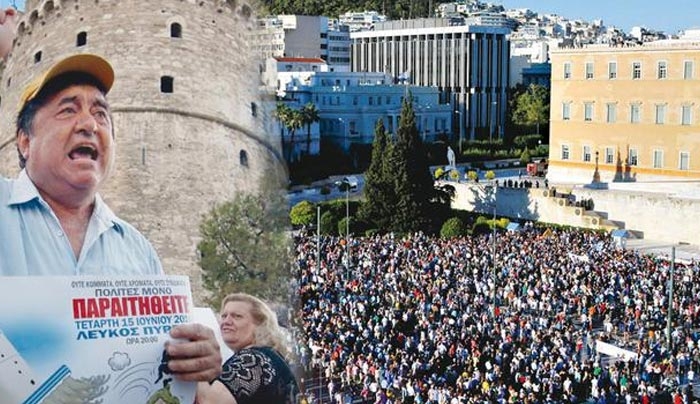 Πλήθος κόσμου στο Σύνταγμα και τη Θεσσαλονίκη για το «Παραιτηθείτε»(βίντεο)